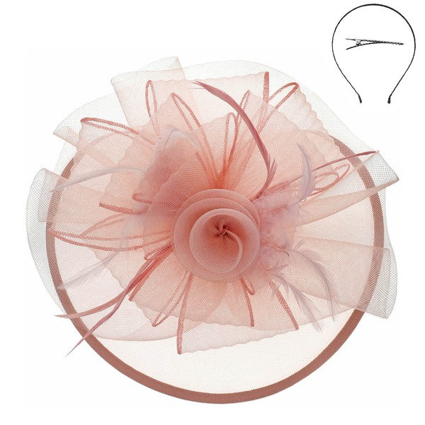 Dusty Rose Flower Fascinator