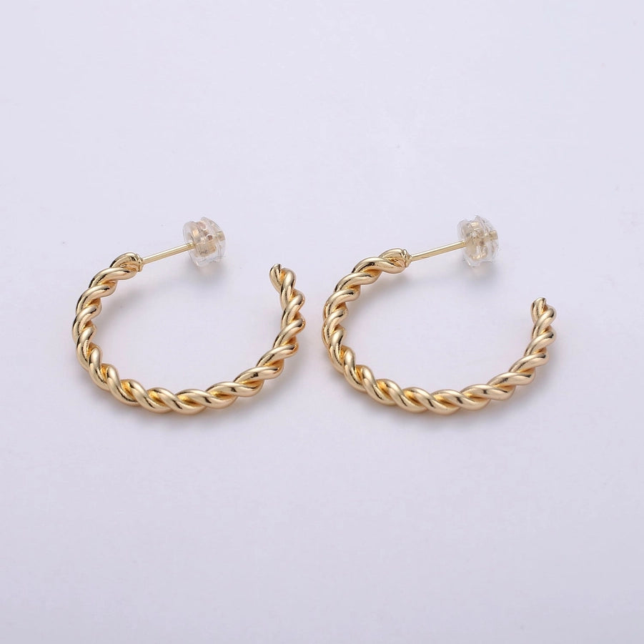 Twisted Gold Hoops