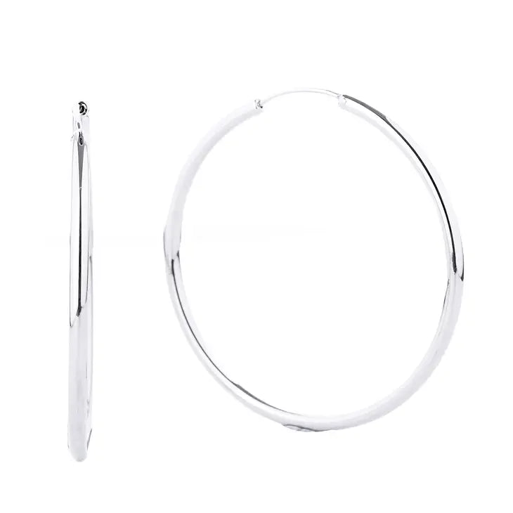 Endless Hoop Silver Earrings Jewelry