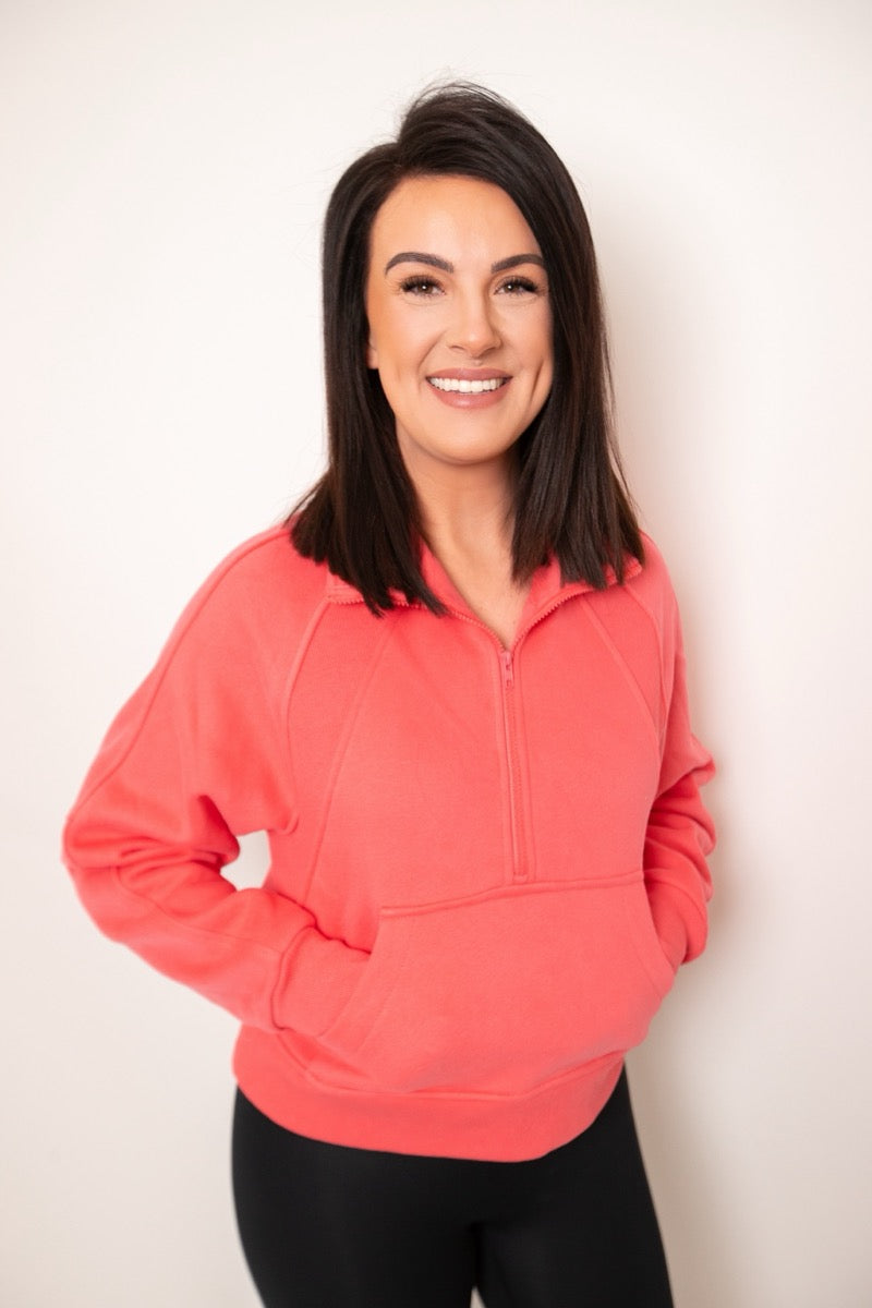 On the Go Coral Pullover