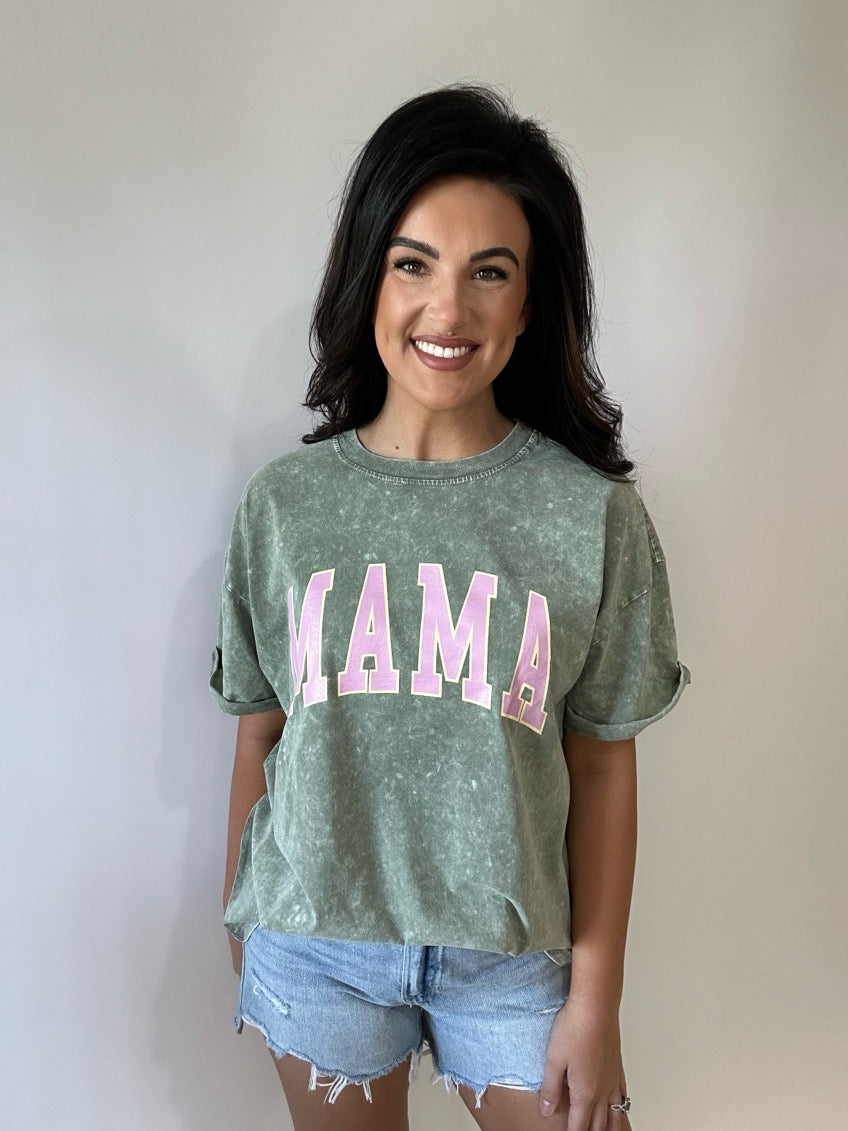 MAMA Block Letter Wash Tee