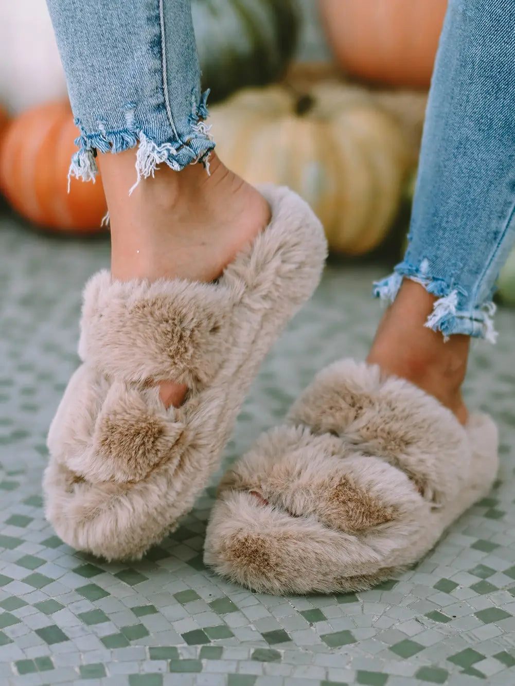 Brown Plush House Shoe