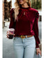 Wine Velvet Blouse Top SALE