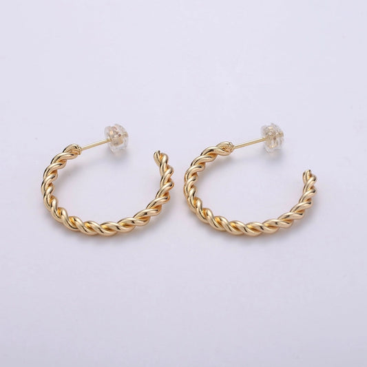 Twisted Gold Hoops