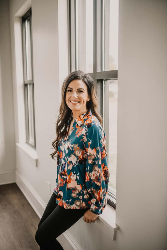 Blue Festive Blouse