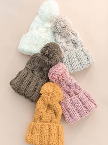 Ivory Pom Pom Beanie SALE