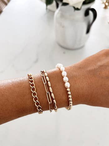 Pearl/Gold Bracelet Jewelry
