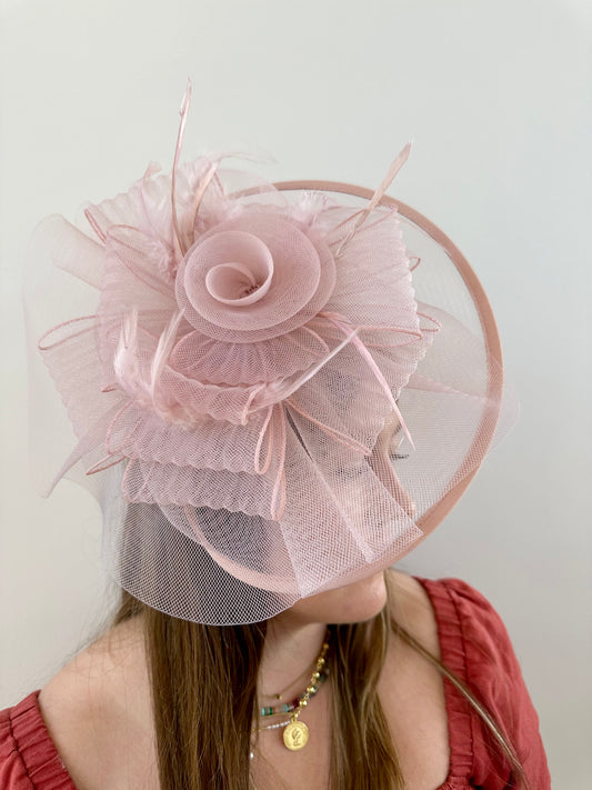 Dusty Rose Flower Fascinator