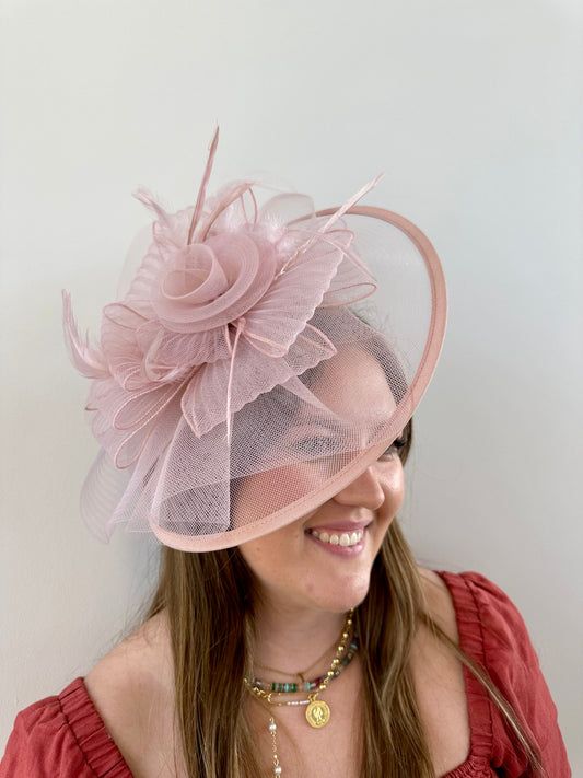Dusty Rose Flower Fascinator
