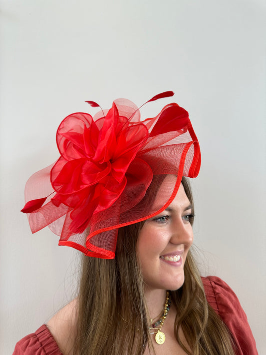 Red Fascinator
