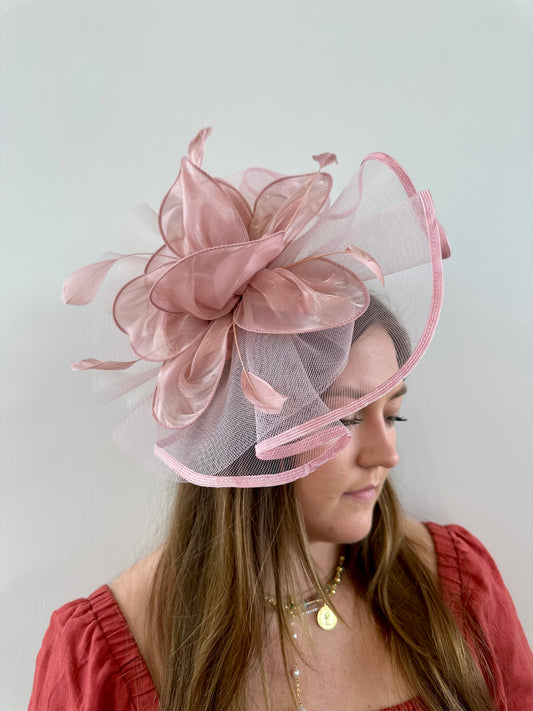 Dusty Rose Mesh Fascinator