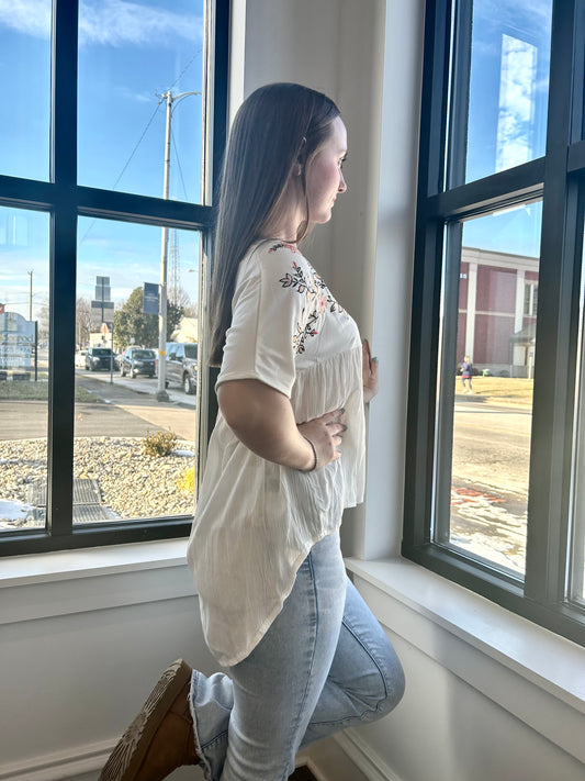 Bella Floral Embroidered Top