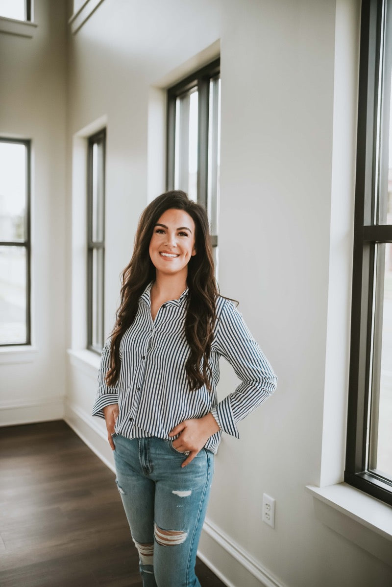 Blue Collar Stripe Long Sleeve