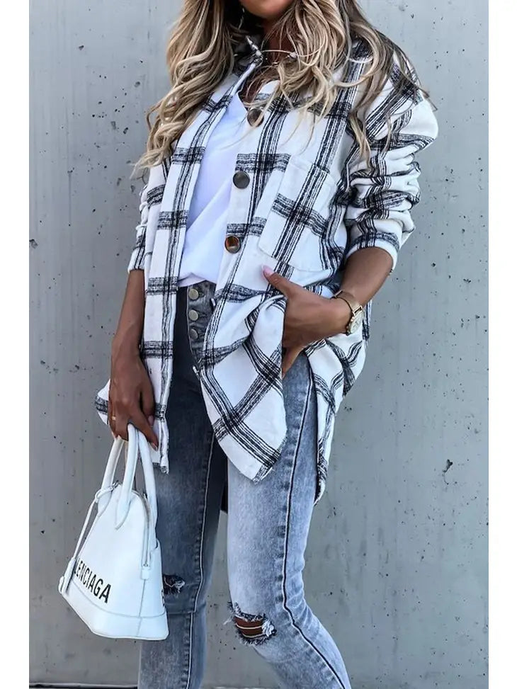 Black & White Checkered Shacket