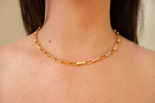 Matte Gold Chain Link Layering Necklace